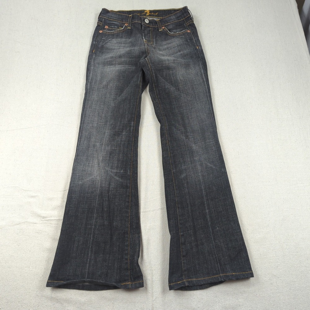 7 for all‎ Mankind Jeans  Womens 25 Blue Dojo Flare Hippie Boho Faded